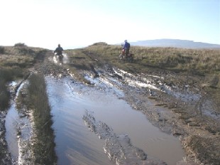 Motor cyclists on a lane in the Yorkshire Dales